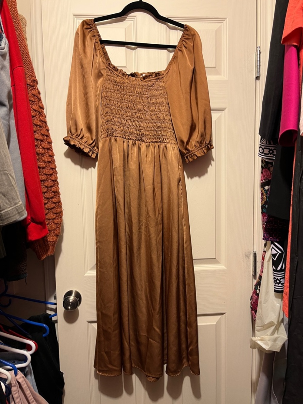 elloh Babydoll Bronze Dress - Size M